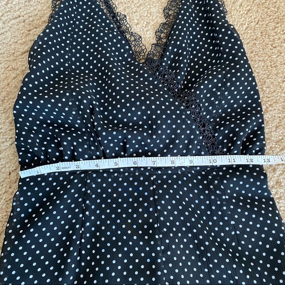 SHEIN POLKADOT LACE BLACKWHITE DOT ROMPER M - Picture 9 of 10